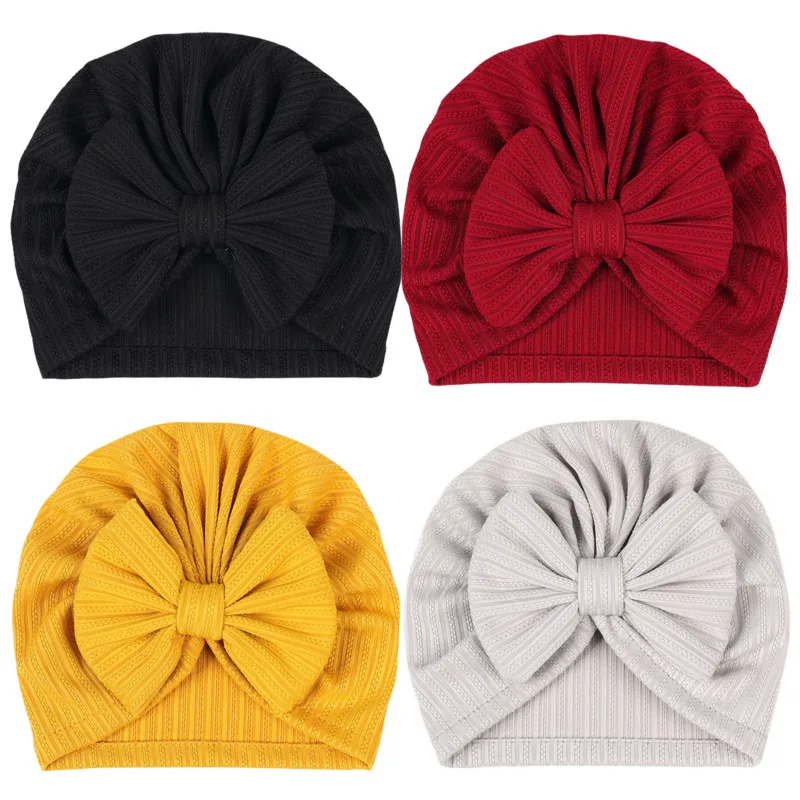 Cute Baby Hat Girls Bowknot Cap Kids Beanie Newborn Photography Spring Autumn Summer Infant Turban Children Props