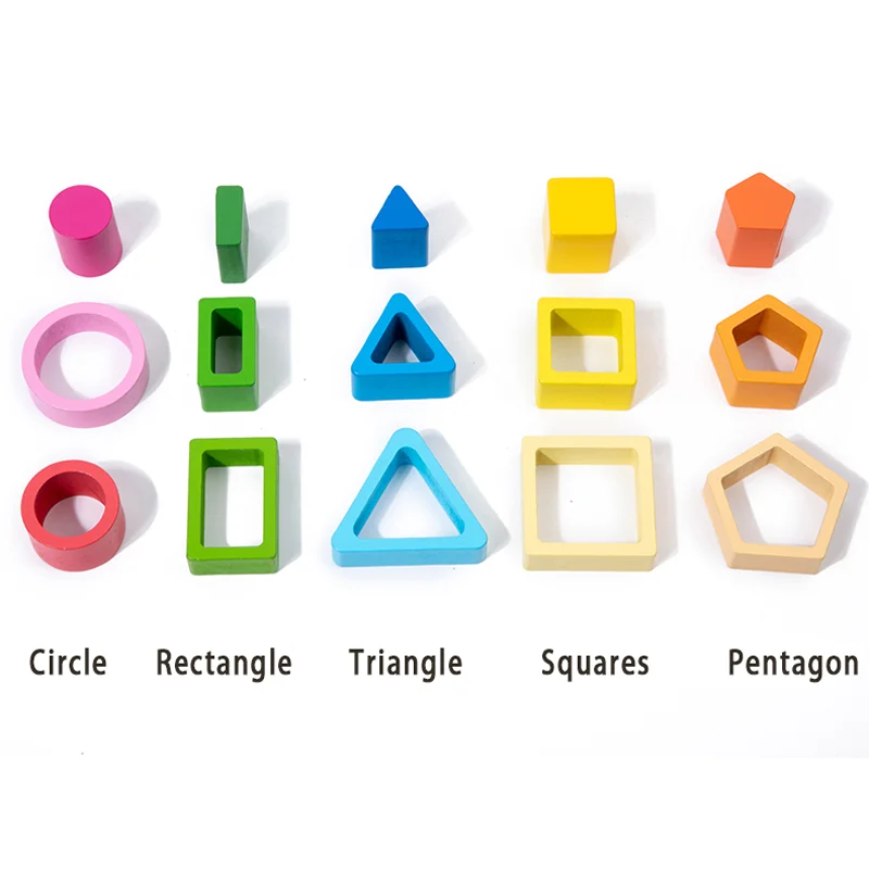 Baby intelligence development blocks, wooden early education matching toys, color, shape cognition, Montessori education 5
