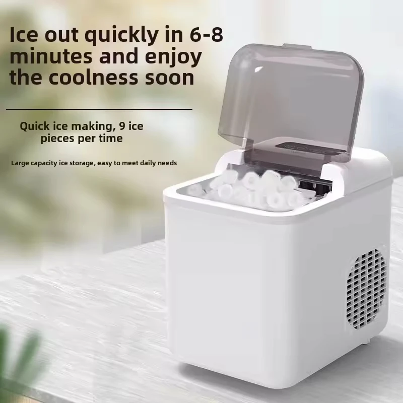 110V 85W Mini Ice Maker - Multi-Functional, Fast Ice Making, Portable Stainless Steel, Easy Clean, for Home, Office & RV Camping