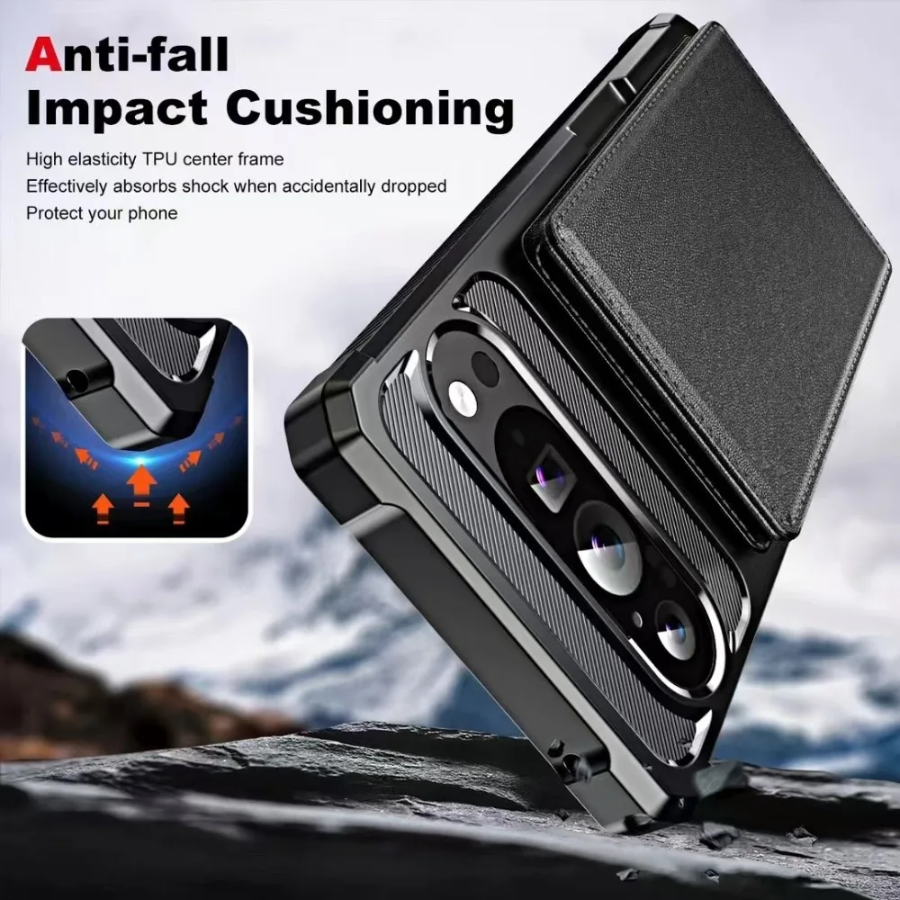 Luxury Leather Flip Wallet Phone Case with Card Holder and Anti-Drop Protection