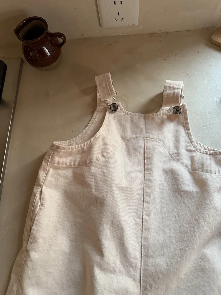 2025 Spring New Children Loose Overalls Cotton Boys Fashion Casual Pants Baby Girls Versatile Strap Trousers Kids Clothes