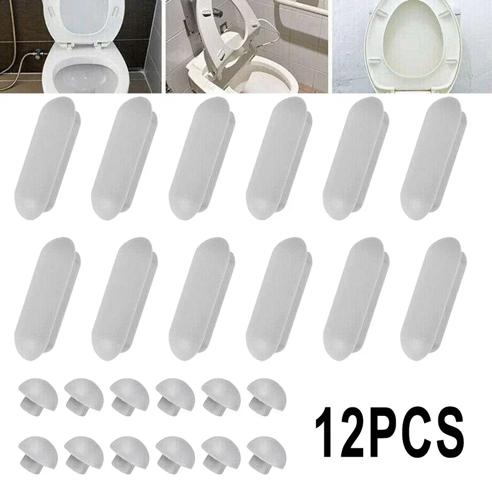 Toilet seat accessories 12pcs Toilet Lid Plastic Antislip Gasket Toilet Seat Shock-Proof ers Cushion Rubber Pad Cover Bumper Shock