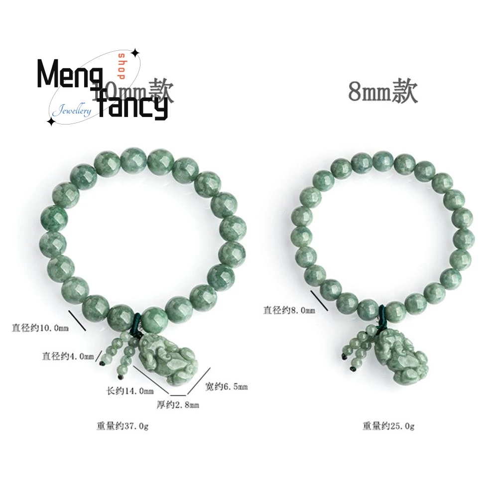 

Natural A-goods Jadeite Fortune Pixiu Bracelet Simple Exquisite Couple Fashion Fine Jewelry Best Selling Handicraft Holiday Gift