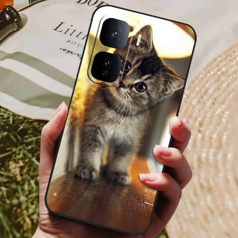 Cute Cat TPU Soft Silicone Protective Case Cover - Painted Design for VIVO IQOO Neo 10 Series