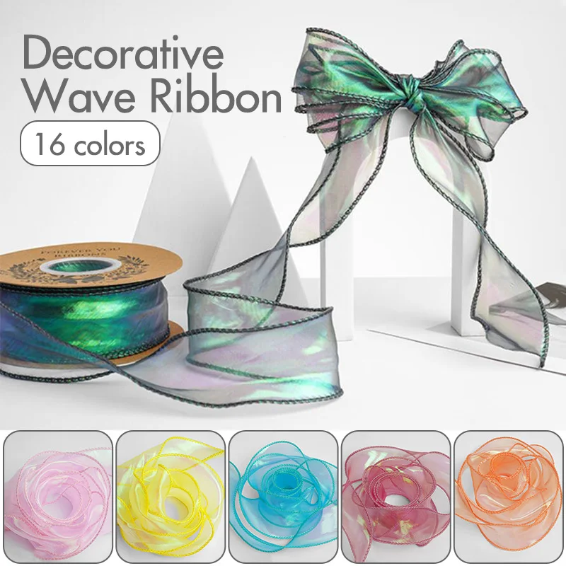 

3 Rolls(30 yards) Dreamlike Color Glossy Satin Ruffle Ribbons 4cm Organza Trim Lace for Hair Bows Wrapping DIY Handmade Material