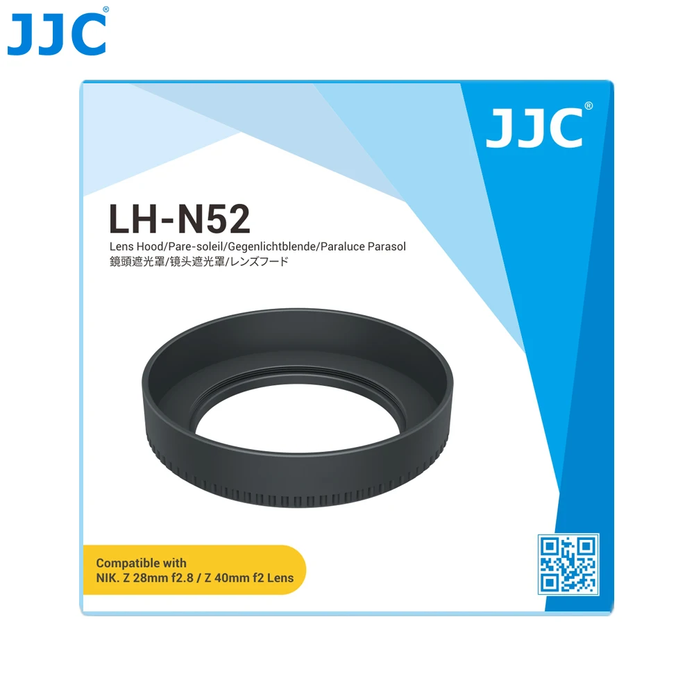 Nikon Nikkor 40mm f/2 28mm F/2.8 렌즈용 JJC LH-52 블랙 메탈 렌즈 후드 쉐이드