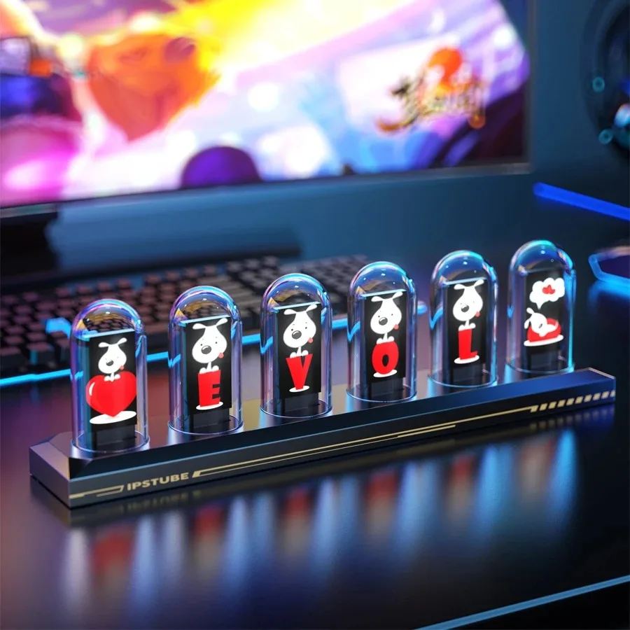 

RGB Nixie Tube Clock LED Glows IPS Color Screen DIY Analog Digital Tube Night lights Gaming Desktop Home Decoration Gift Idea