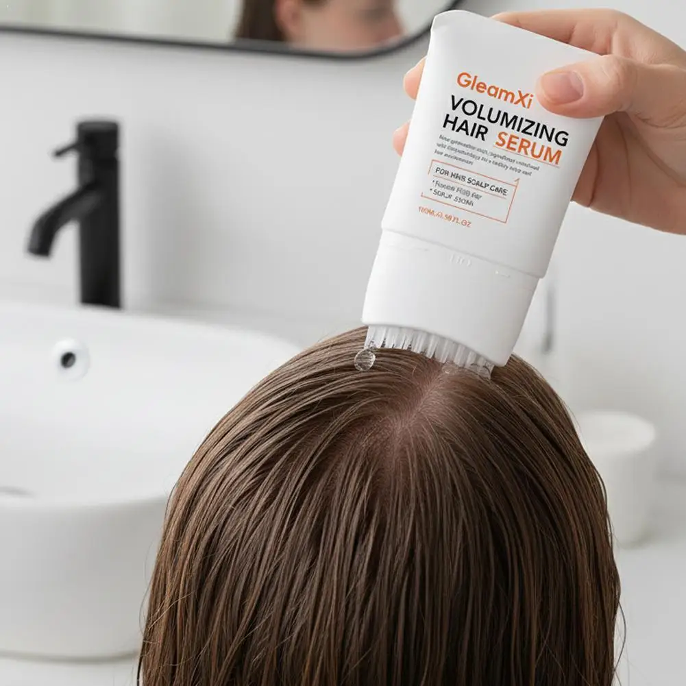 Hair Serum With Built-In Brush,Hair Nourishing Strengthening Essence,Improve Scalp Environment,Scalp Massager,Korean Hair Care