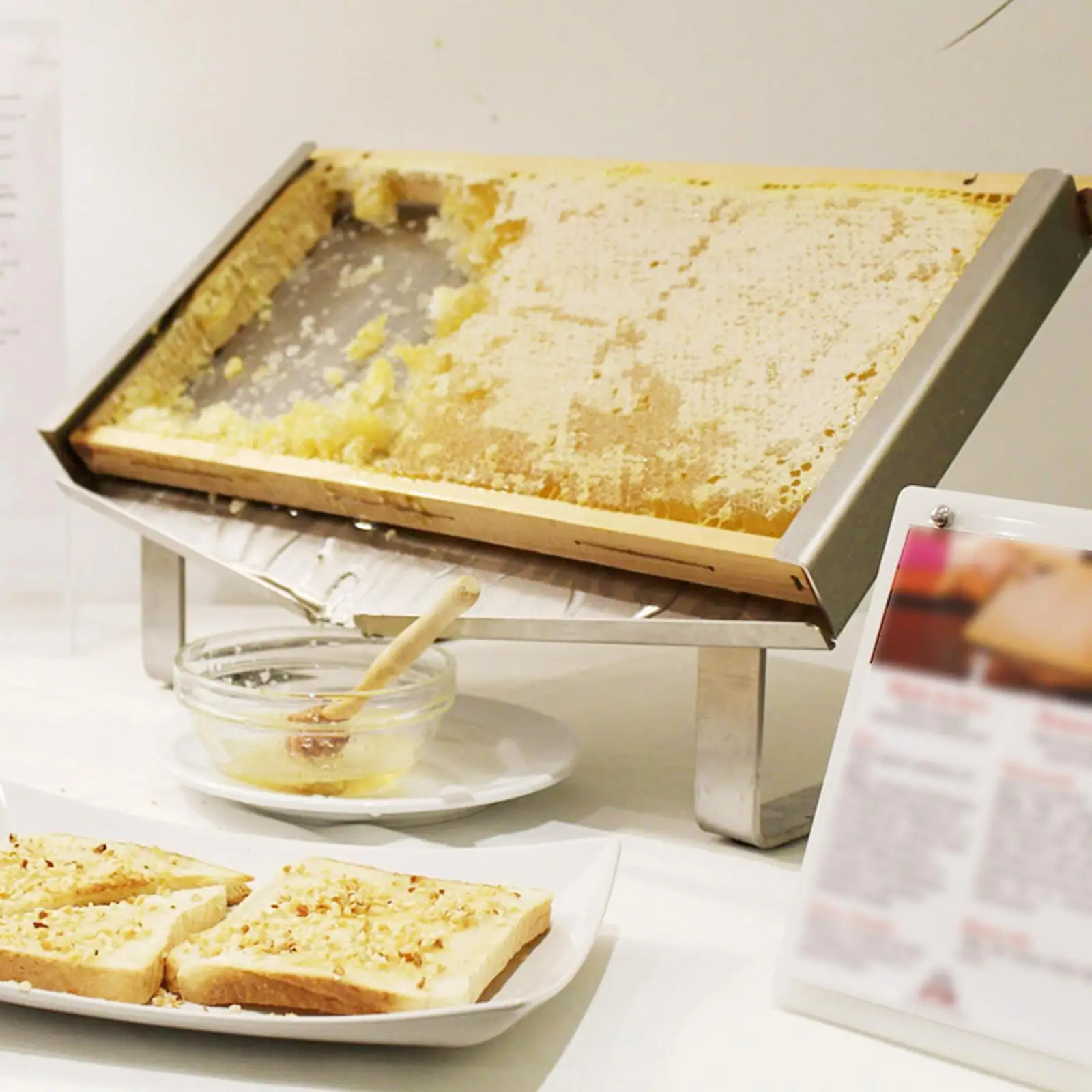 Beehive Frame Holder Cafe Bee Brood Display Stand Serving Stand Apiculture Honeycomb Drip Tray Honey Extractor Equipment