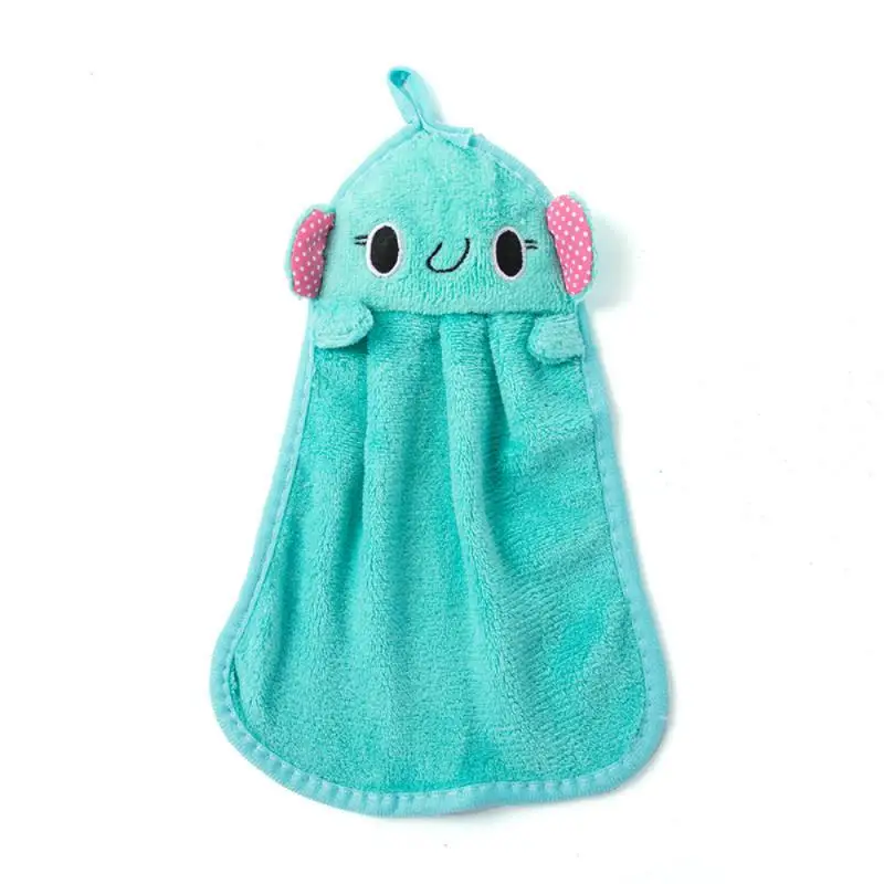 Hand Towel Cute Baby Soft Plush Bath Towel Baby Nursery Hand Cartoon Animal Wipe Hanging Bathing Accessories