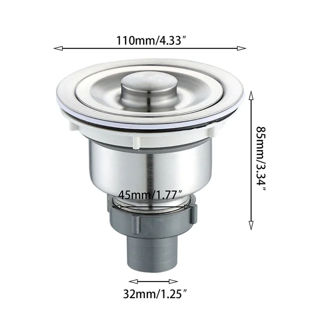 bonde lavabo Filtre de Vidange en Acier Inoxydable pour Évier de Cuisine – Image 6