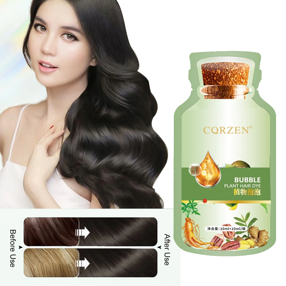 Hair Color Shampoo 200ml Natural Herbal Hair Dye Shampoo for Gary Hair Dark Brown Black for Women & Men Grey Coverage