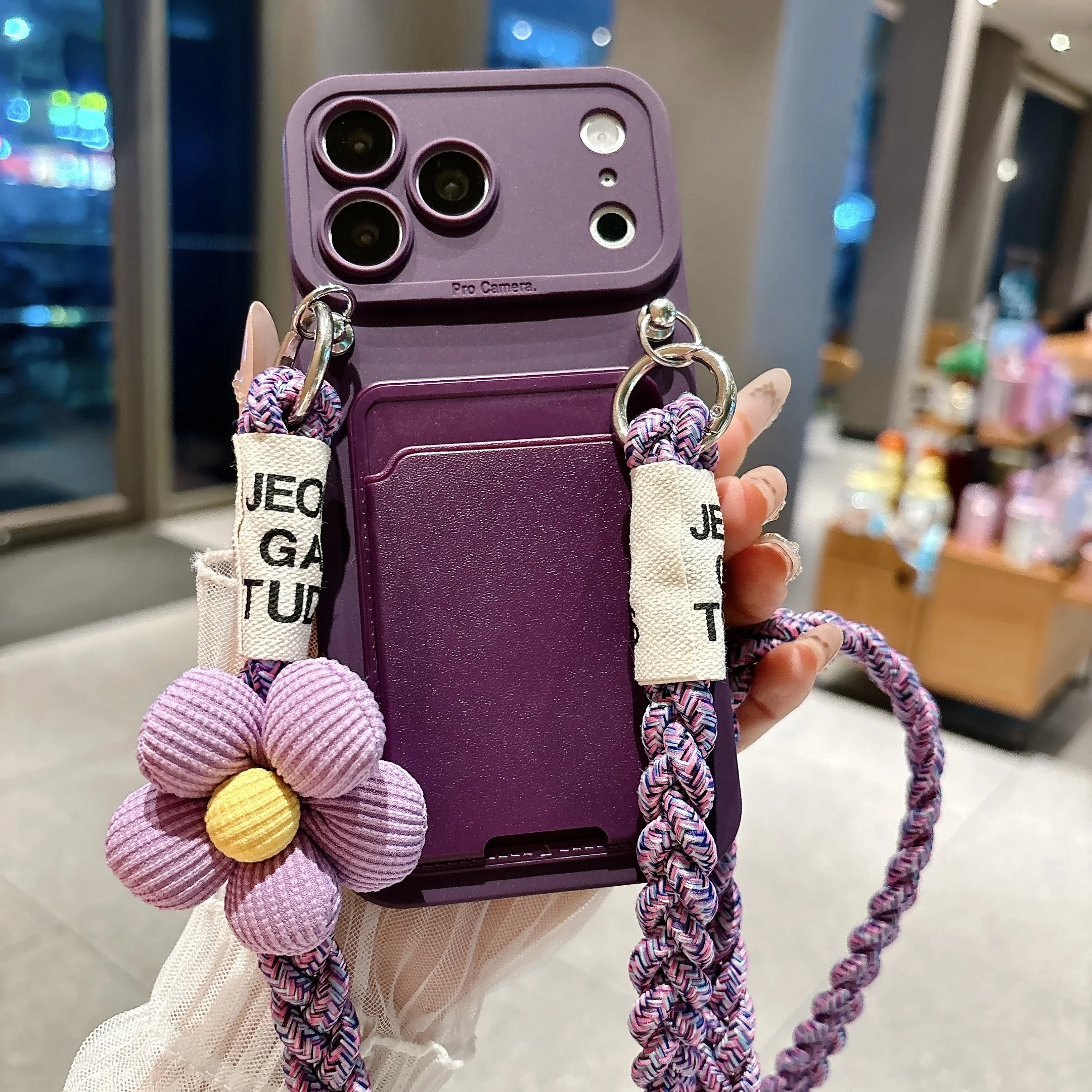 Luxury Floral Crossbody Lanyard Wallet Phone Case Cover