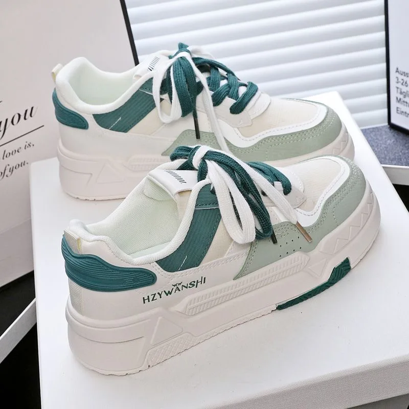 Autumn Women Vulcanize Shoes Flat with Lace-up Sneakers Outdoors Non-slip Casual Comfortable Female Sports Shoes