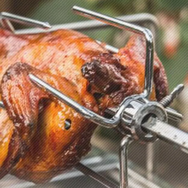 Stainless Steel Barbecue Clip Chicken Grill Fork Multifunctional Clip Grill Tools Barbecue Stick Rotisserie Prongs Meat Forks
