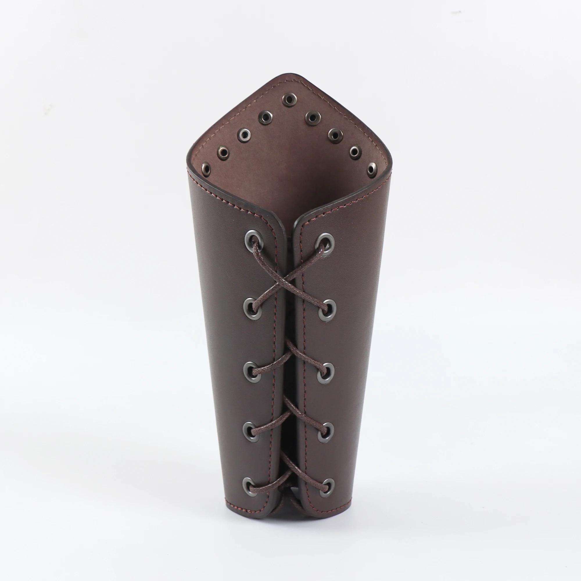 2pc men medieval cosplay leather armor arm warmers lace up viking pirate knight gauntlet wristband bracer steam punk