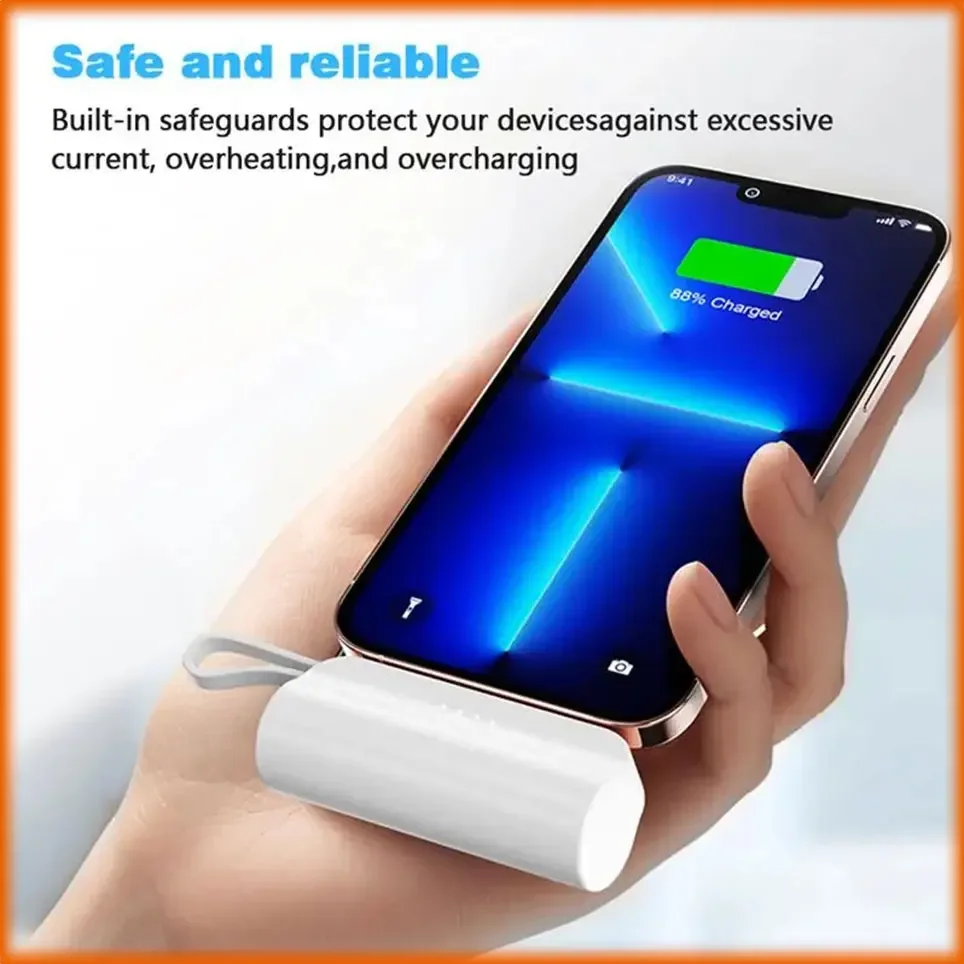 

Power Bank Internal Cable Mini Power Bank External Battery Portable Charger Suitable for Mobile Phone Backup Power Bank 10000mAh