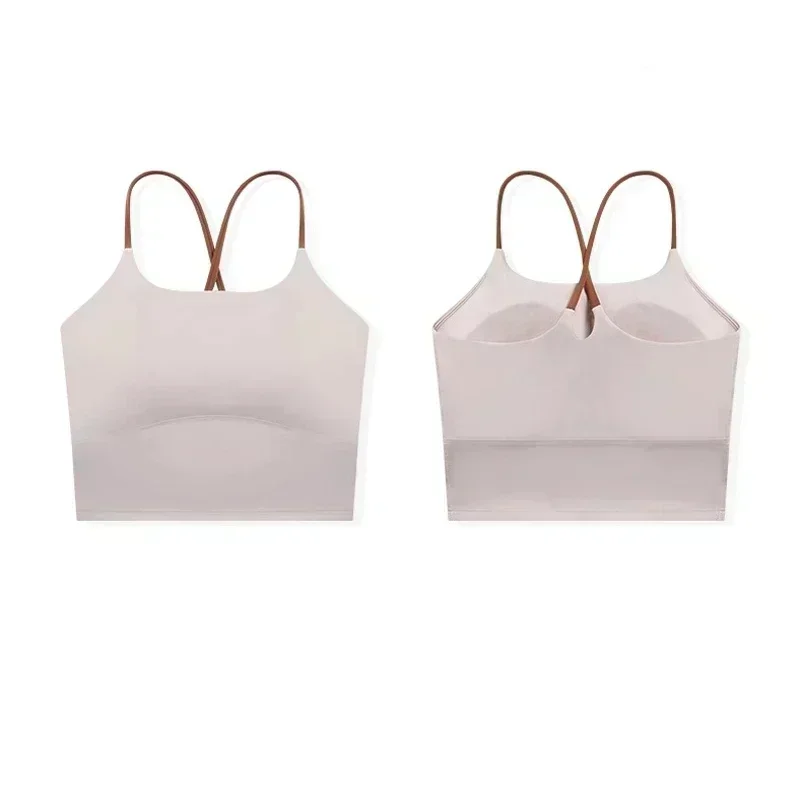Lemon Running Vest Cross Strap Workout Tank Gym  Women Racerback Crop Tank Sexy Sports Sleeveless Shirt Loose Athletic Tops