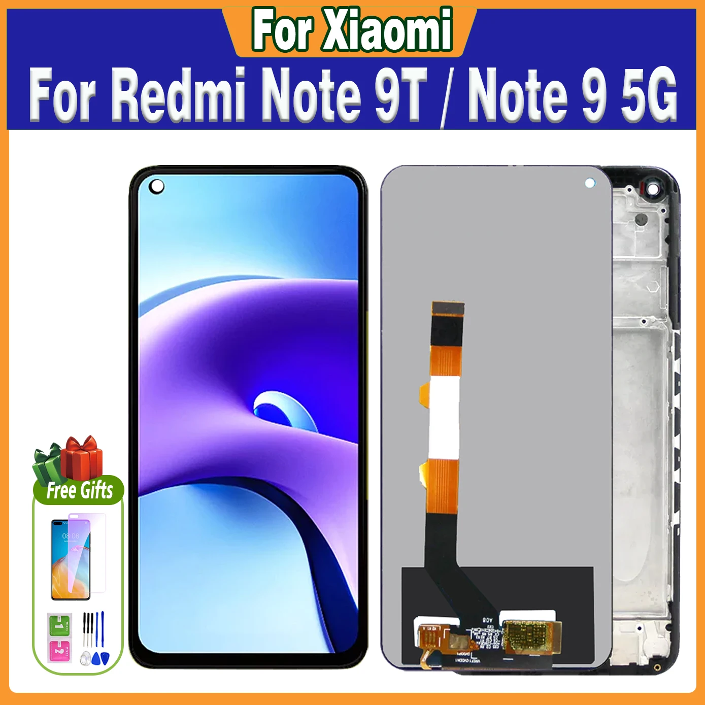 

LCD For Xiaomi Redmi Note 9T M2007J22G LCD Display Screen Touch For Redmi Note 9 5G Digitizer Replacement Parts Tested