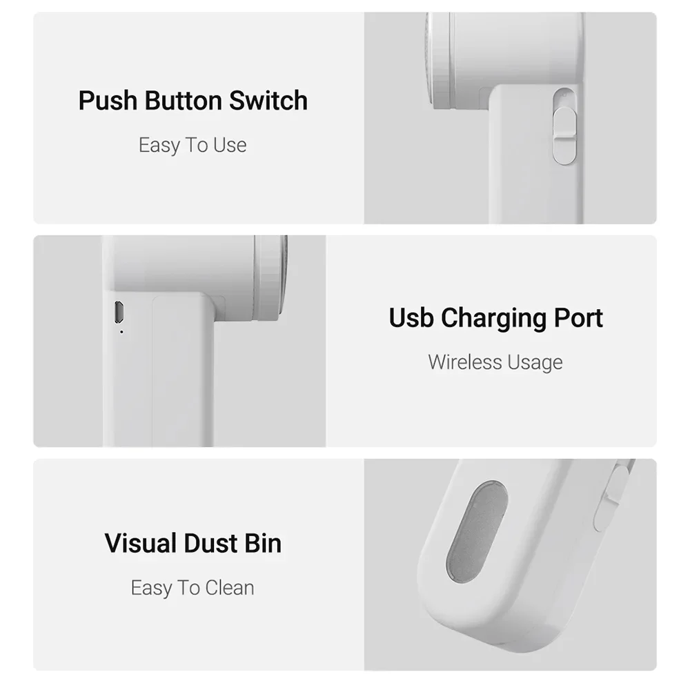 Portable New Original Lydsto Lint Remover Rechargable Cloth Fabric Shaver Fluff Pellet Remove Machine USB for Clothes Sweater 6