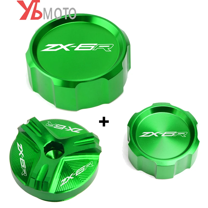 Front Rear Brake Fluid Reservoir Cover & Engine Oil Filler Cap For