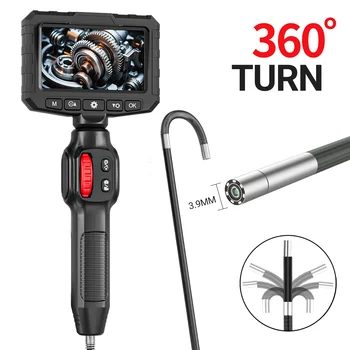 1080P HD Borescope with 4.3 Inch IPS Screen, IP67 Waterproof, Endoscope Camera 360° Rotating Inspection Camera, Tube Camera 1M, 1