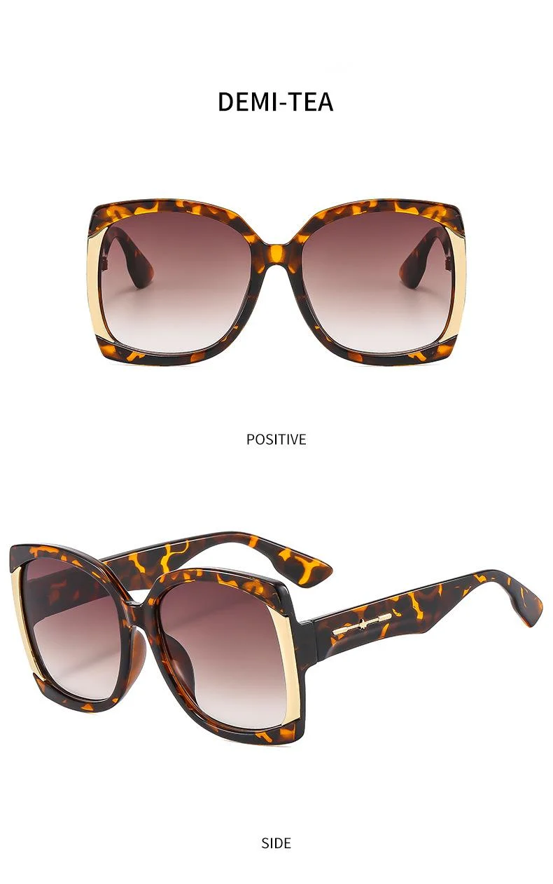 New Large Frame Square Trendy Sunglasses, Versatile Street Photos, Modern Sunglasses, Trendy Colorful Glasses_voghion.com