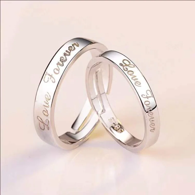 

Ring for Women Men Custom Engrave Name Logo Lover Couple Charm Jewelry Ring A Pair of Custom Silver Plated 16 Style