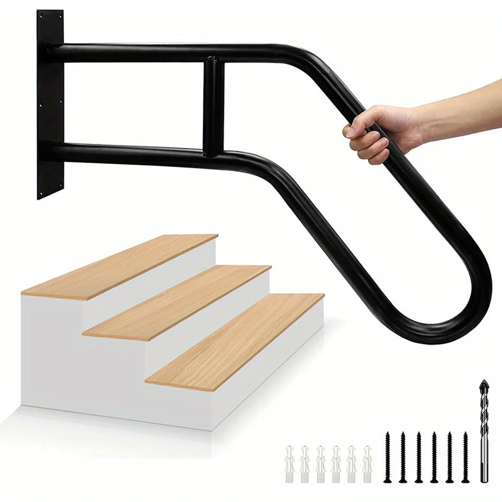 Matte Black U-shaped Metal Outdoor Handrail