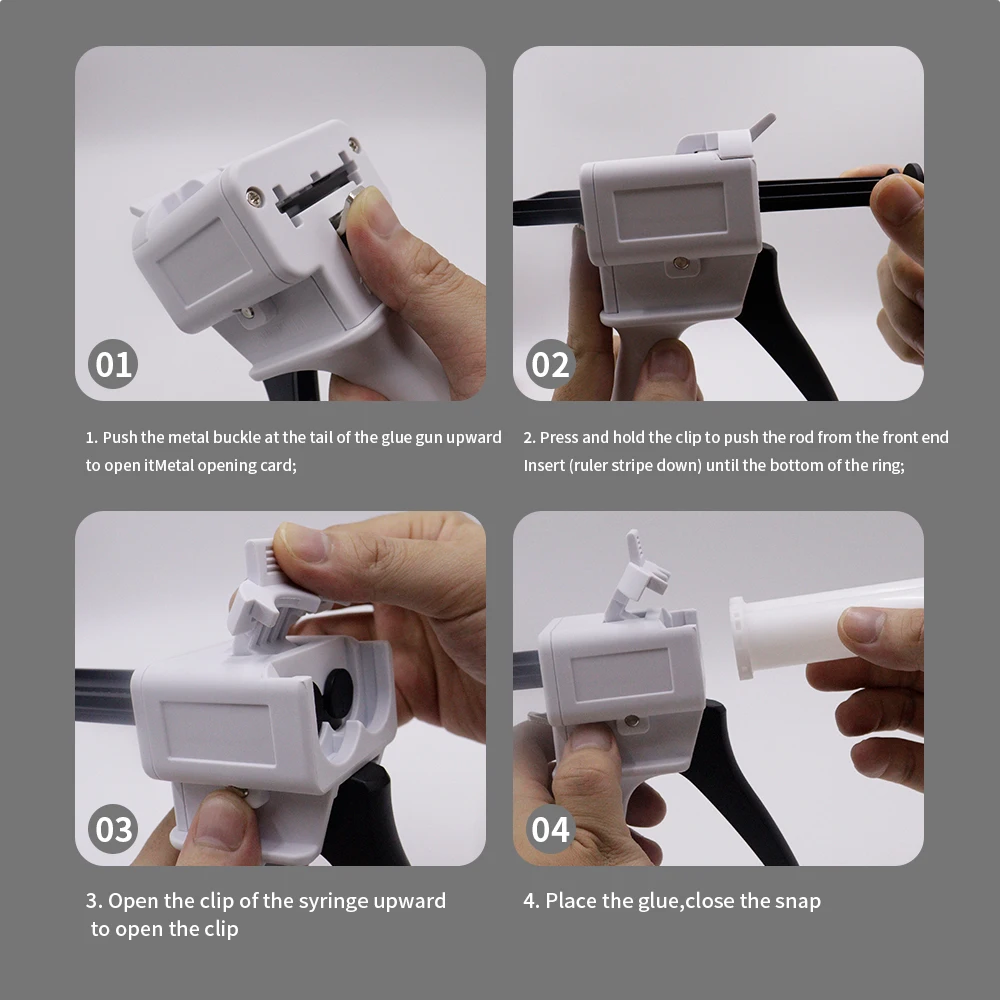 Dental Impression Mixing Dispensing Gun 1:1/1:2 Universal Dispensing Gun  4:1 10:1 Silicone Rubber Dispensing Gun