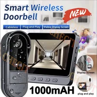 Sonnette Wifi sans fil avec caméra, interphone vidéo 1080P, étanche, écran IPS 4,3 pouces, sécurité domestique, Vision nocturne IR 1