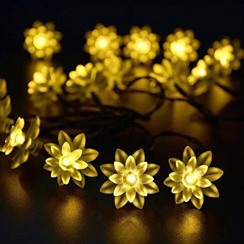 LED Lotus Garland Fairy Lights Battery operated Garland Wedding
