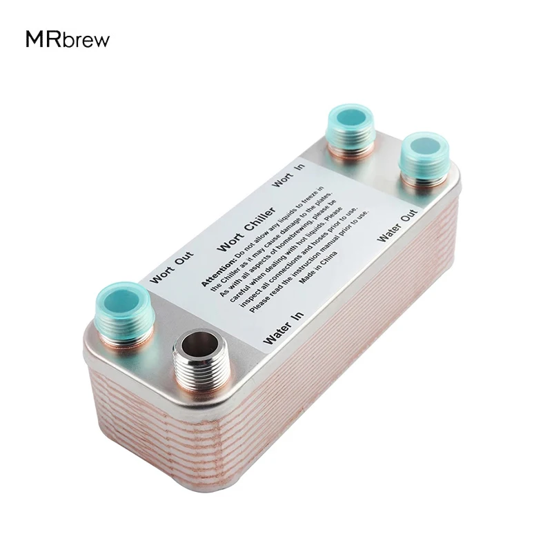 Scambiatore Di Calore A 20 Piastre Wort Chiller, Acciaio Inossidabile E Brasato Con Refrigeratore Controcorrente In Rame Home Brew Beer Cooling Tools