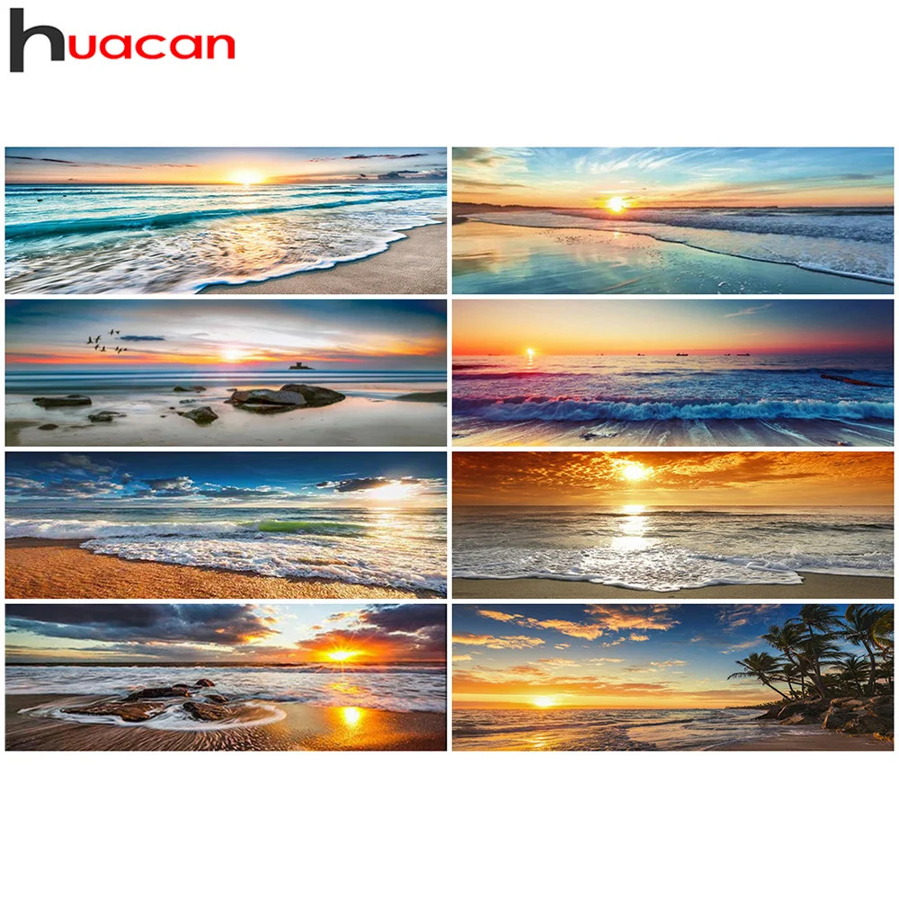 Landscape 5D Diamond Painting Kits Full Drill Beach Coast Sunset Diamond  Mosaic Painting DIY Rhinestone Embroidery Home Decor - AliExpress