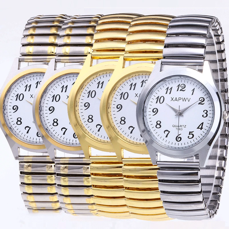 Fashion Women Men Watch Flexible Elastic Band Quartz Wrist Watch Steel Strap Couple Watch Gift