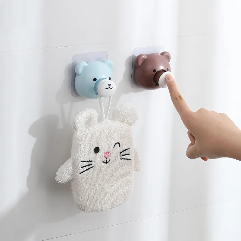 

1Pcs Cartoon Cute Wall Hooks Self Adhesive Bedroom Door Hangers Key Umbrella Towel Cap Hook Animal Decoration Rack Organizer