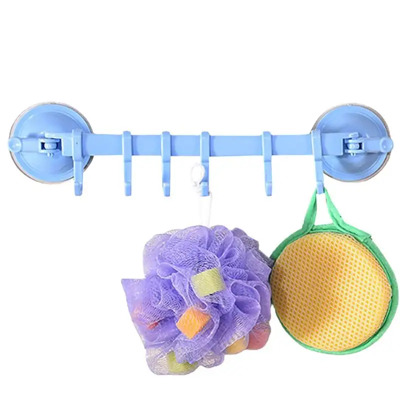 

Drill-Free Hook Rail With 6 Hooks Pot And Pan Wall Mounted Rail Hanger Racks With 6 Hooks Moveable And Adjustable Multi-Function