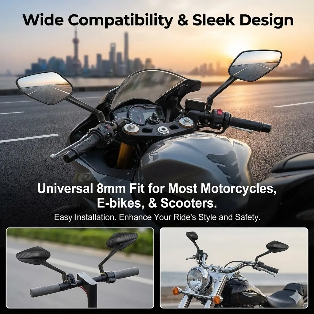 혼다 PCX150 PCX125 PCX 125 PCX 150 PCX-125 PCX-150 용 쉬운 설치 탄소 섬유 오토바이 백미러