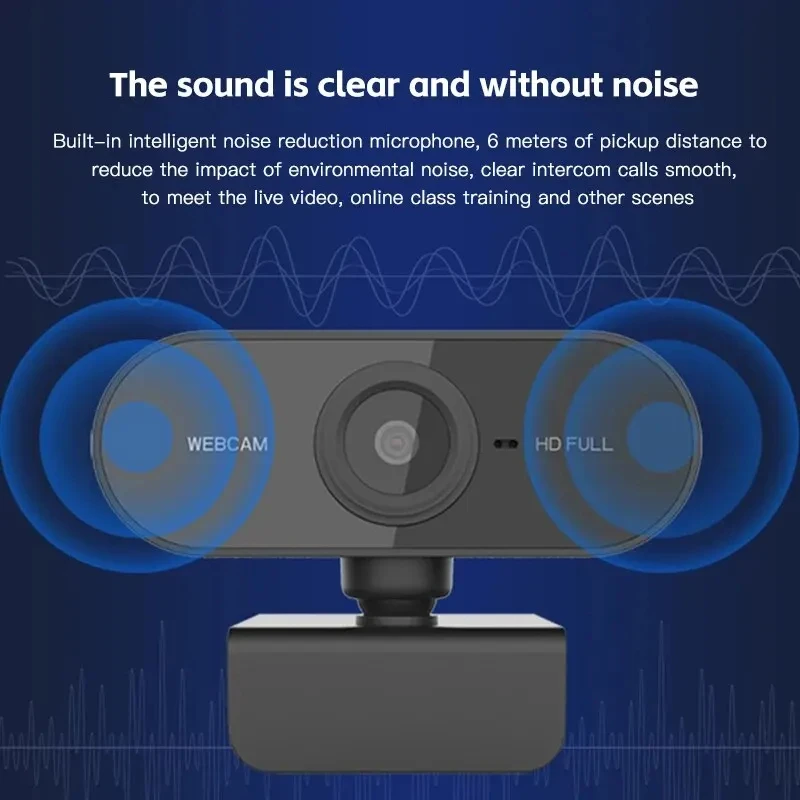 PC Webcam Camera 1080P HD Computer USB Built In Microphone Network For Work With Tripod