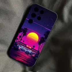 Miami Vice Retro New Wave Black Silicone Soft Case - Samsung S21Ultra (Z1)