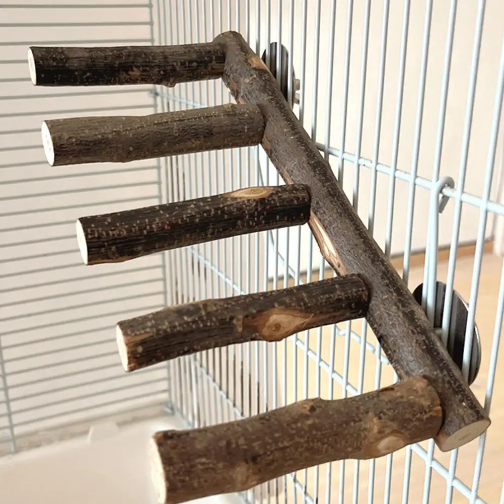 Parrot Bird Perch Bird Wooden Ladder Standing Climbing Chewing Toys For Small Medium Parrots