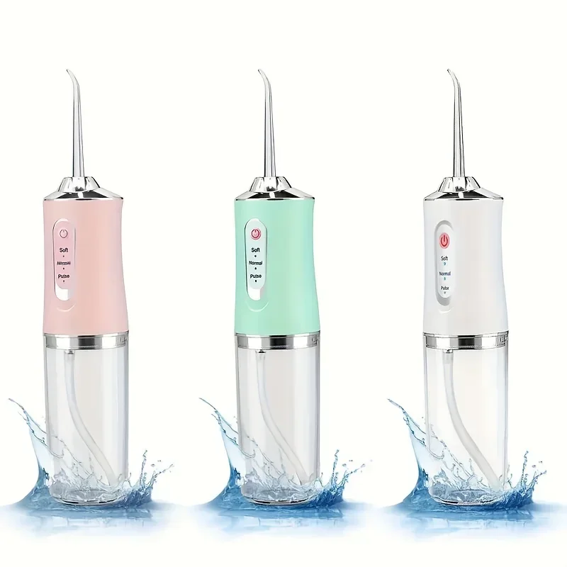 USB Portable Oral Irrigator Water Flosser Dental Water Jet with 4 Nozzles