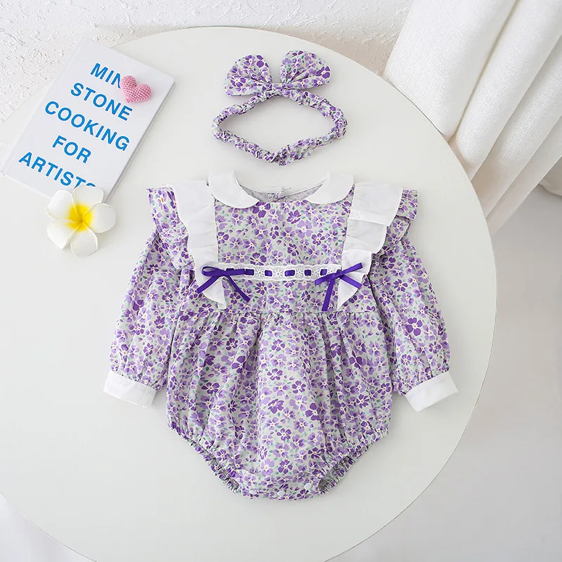 

2023 new baby dress long sleeve cotton cute baby jumpsuit birthday Christmas party princess dress