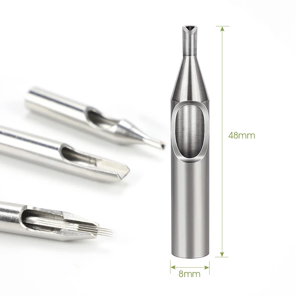Tattoo Microblading Needles Tattoo Needle Tip 10pcs RT FT DT Sterile Tattoo Stainless Steel Disposable Needle Tip Nozzle Disposable Gun Nozzle