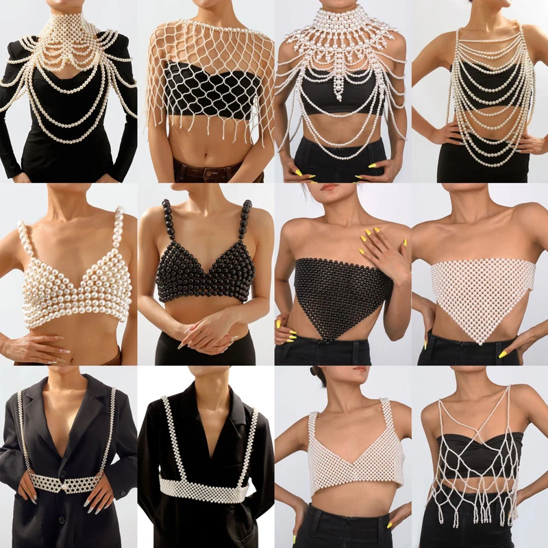 

Exaggerated Beaded Body Chain Personalized Shawl Sexy Nightclub Hip Hop Retro Chest Ornament for Women Body Chain Dress Jewelry