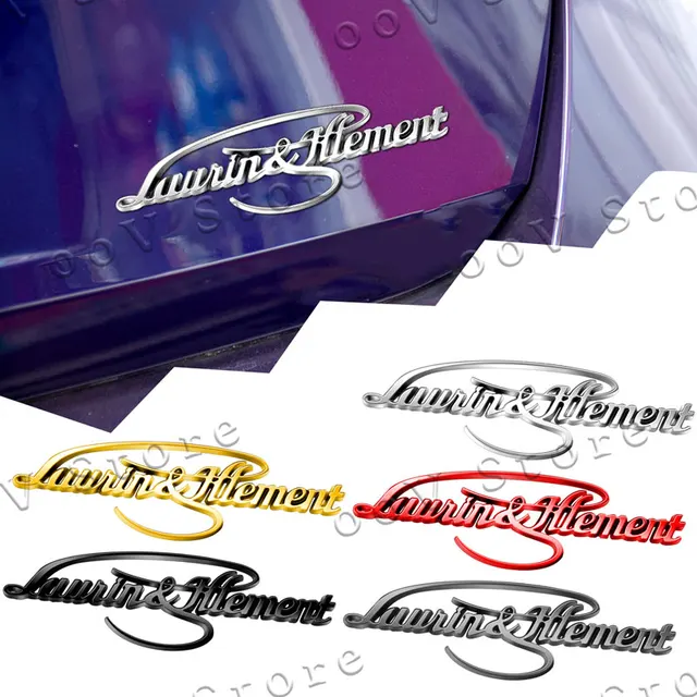 3D Chrome Metal Laurin & Klement Logo Emblem Car Fender Trunk Badge Sticker For Skoda Octavia Rapid Superb 3 Kodiaq Yeti Decor