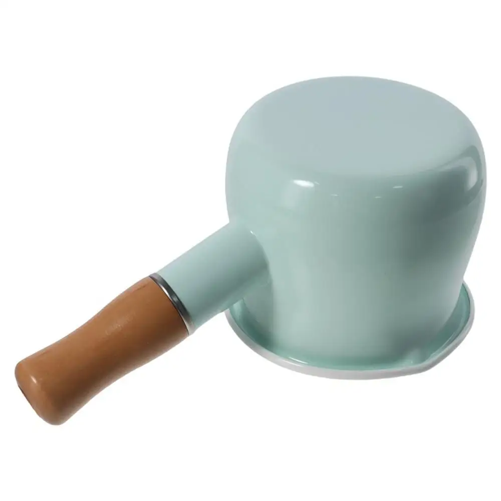 Serviceable Enamel Mini Butter Warmer White/Red/Blue/Green 7.3*3.3 Inch Mini Butter Pan Small Household Milk Pot Kitchen