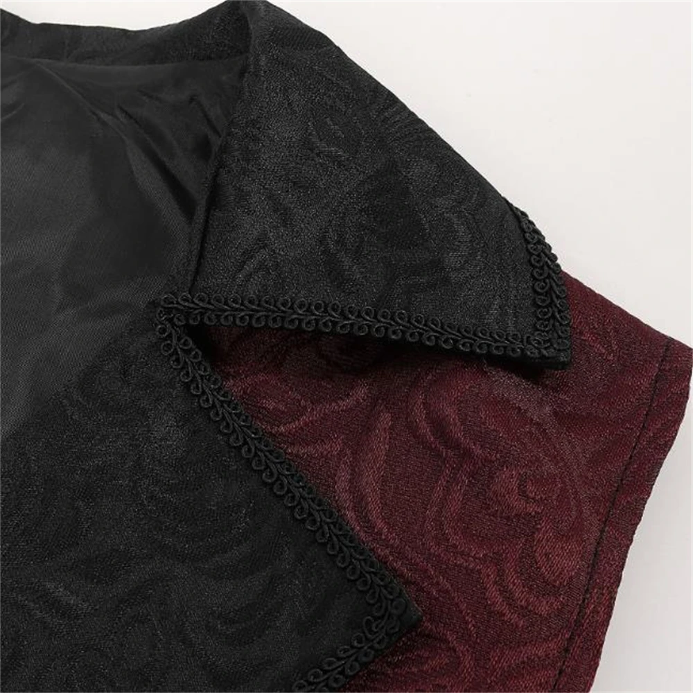 One Breasted Victorian Sleeveless Outerwear Tailcoat Cosplay Prom Costumes Gilet Men Medieval Jacquard Steampunk Gothic Vest