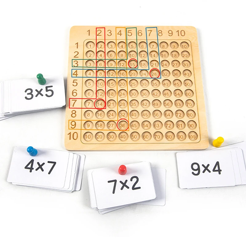 Wooden Montessori Multiplication Board Game Kids Learning Educational Toys Math Counting Hundred Board Interactive Thinking Game educational toys board games math toys learning board toy