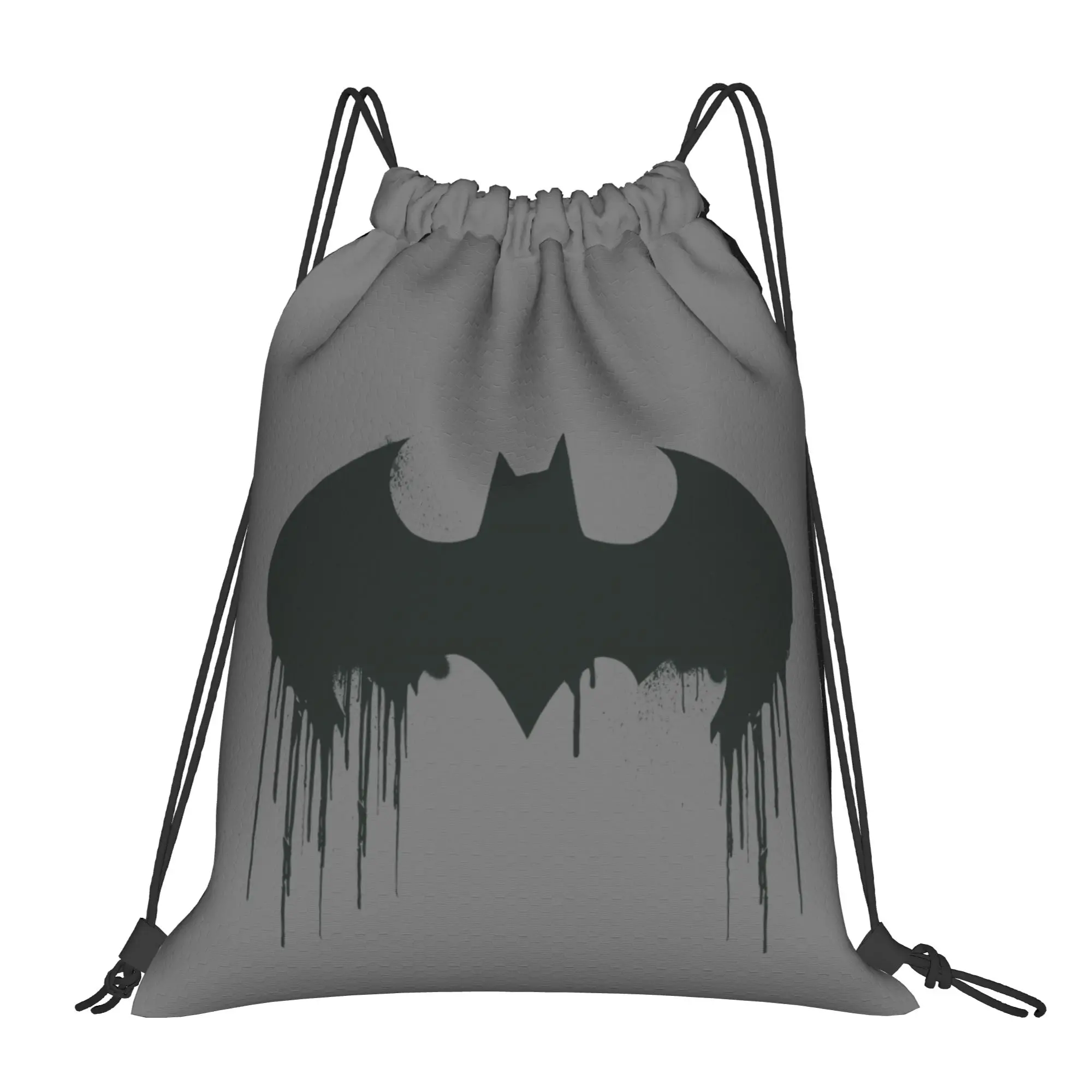 Iconic Batman Logo Drawstring Backpack - Water-Resistant Gym and Travel Sackpack